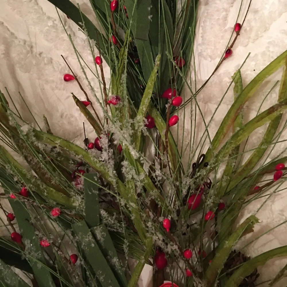 - 4 new Frosted pine berry stems 30”